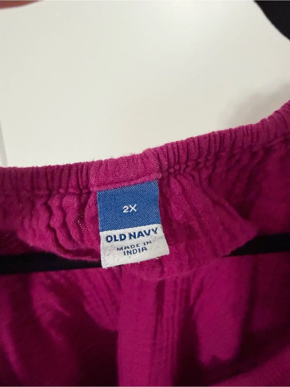 Old Navy Magenta Textured Peasant Blouse